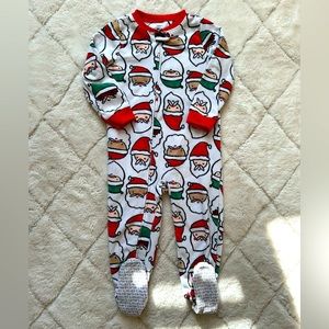 Toddler boy fleece zip up pajamas